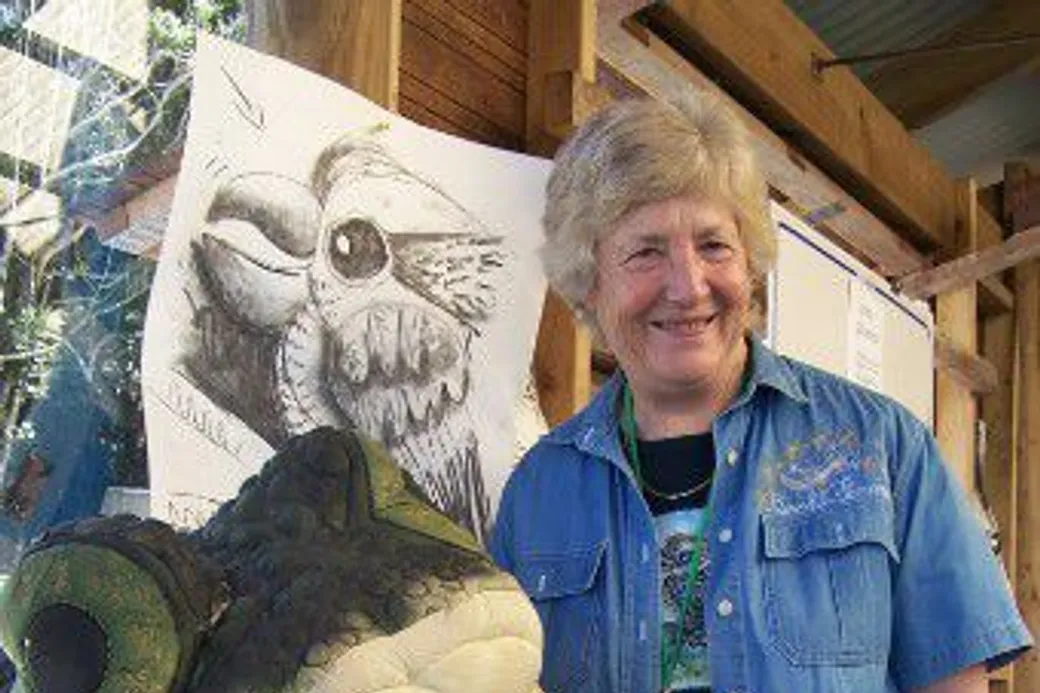 Jill in her Poolhouse Studio, where she ran workshops for school children for over 25 years.  