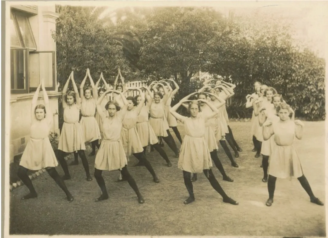 Maida and her fellow students at a Drill Concert in 1935. 