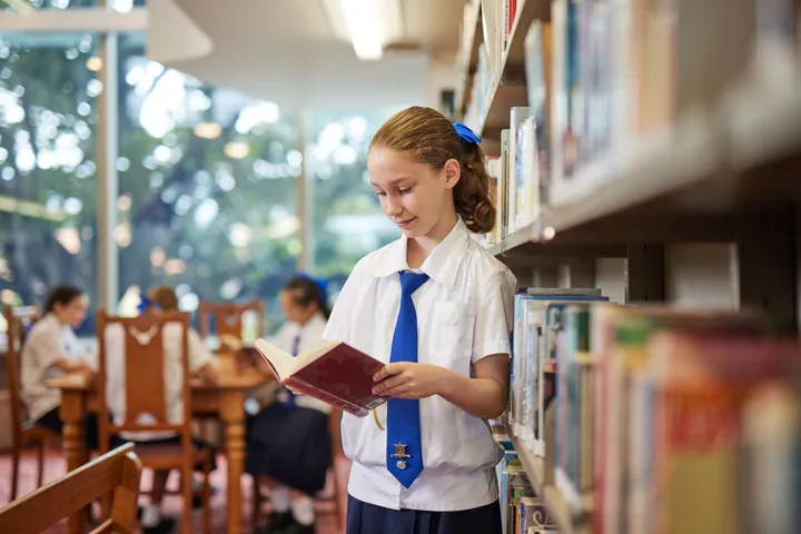 Student in Library